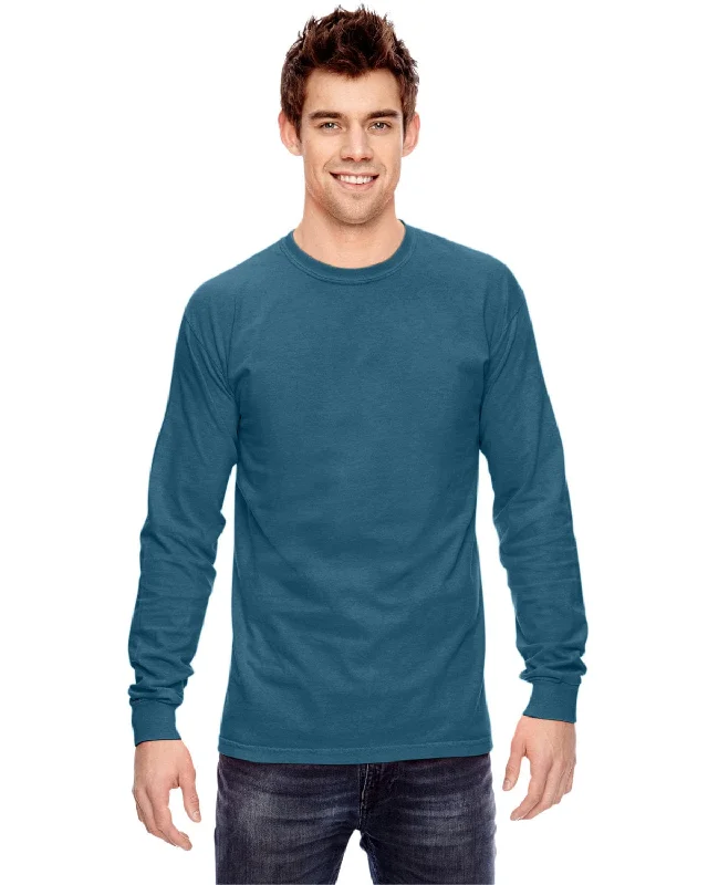 Comfort Colors Garment-Dyed Long Sleeve T-Shirt | Topaz Blue