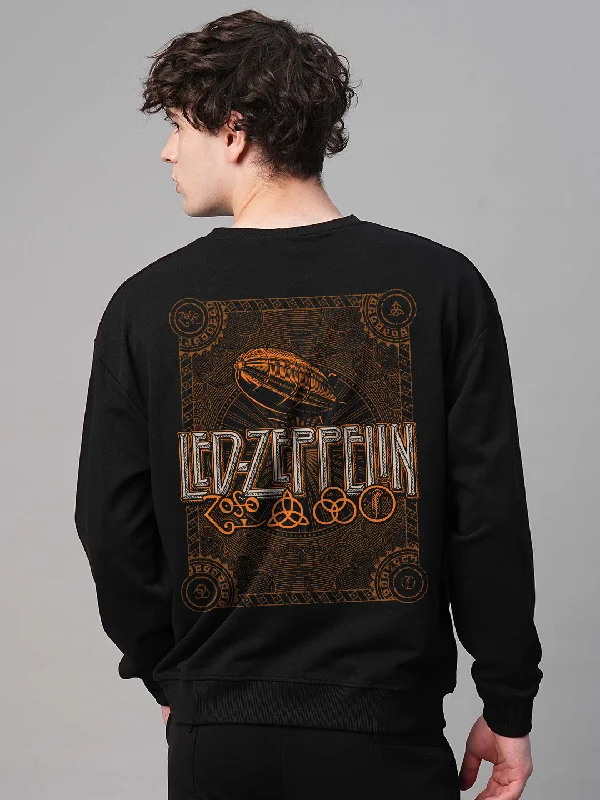 Led Zeppelin Men Drop Shoulder Premium Terry Sweatshirt