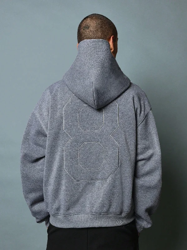 Regular Fit Overhead Hoodie With Number Applique