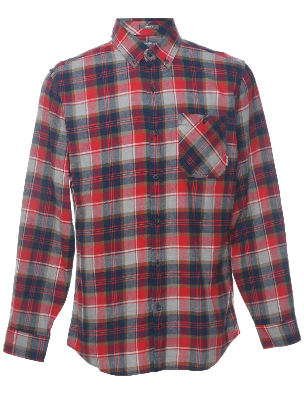 Eddie Bauer Checked Flannel Multi-Colour Shirt - M