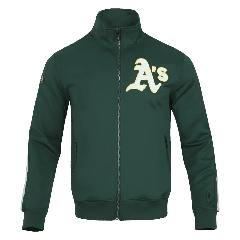 MLB OAKLAND ATHLETICS CLASSIC MEN'S DK TRACK JACKET (FOREST GREEN)