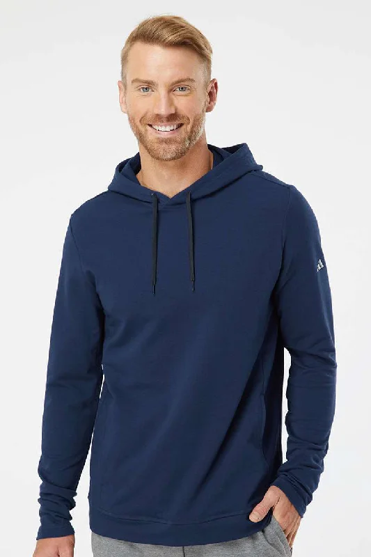 Adidas Mens Hooded Sweatshirt Hoodie w/ Pockets - Collegiate Navy Blue - Closeout