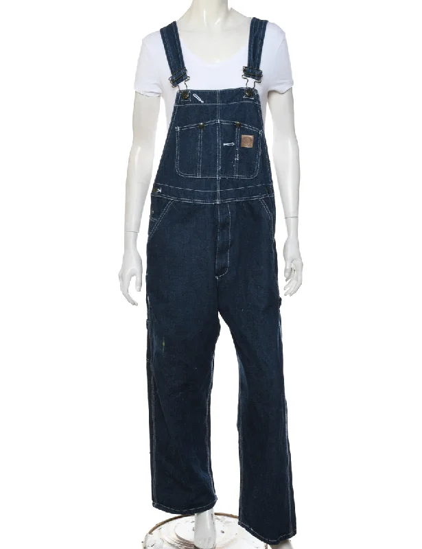 Dark Wash Pinafore Dungarees - W38 L30