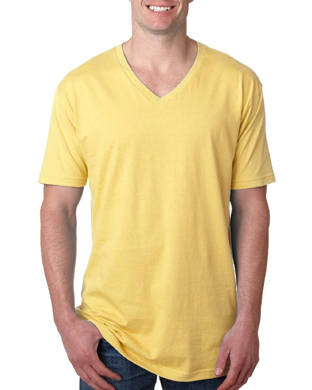 Next Level Mens Short Sleeve V-Neck Tee | Banana Cream