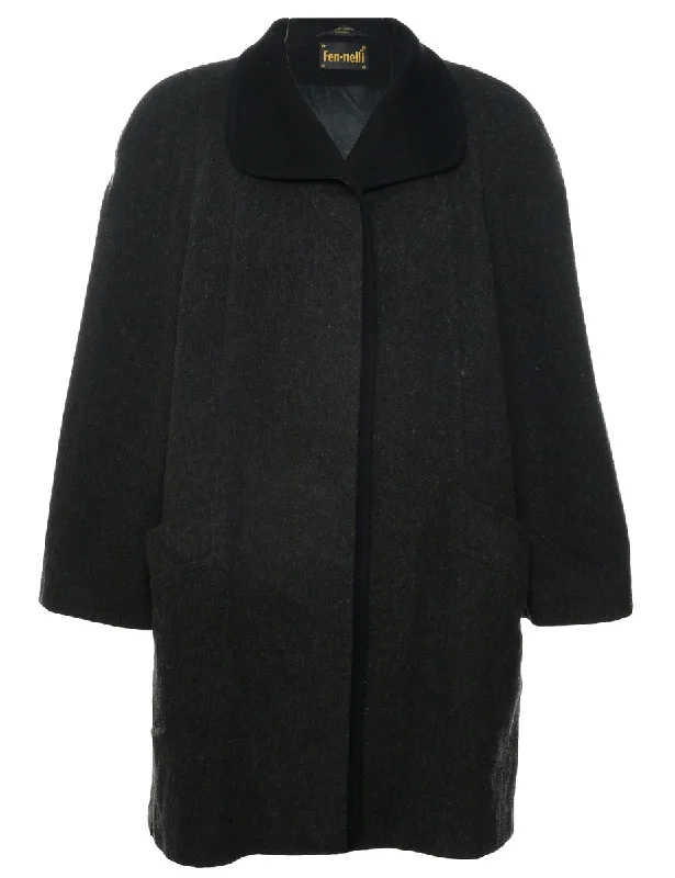 Dark Grey Wool Coat - XL