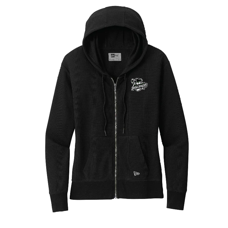 Savannah Ghost Pirates New Era Ladies Embroidered Black Thermal Full-Zip  Hoodie