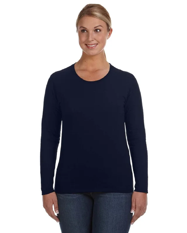 Anvil Ladies Lightweight Long Sleeve T-Shirt | Navy