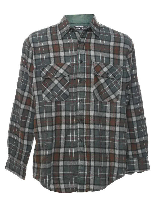 Dark Grey Checked Shirt - M