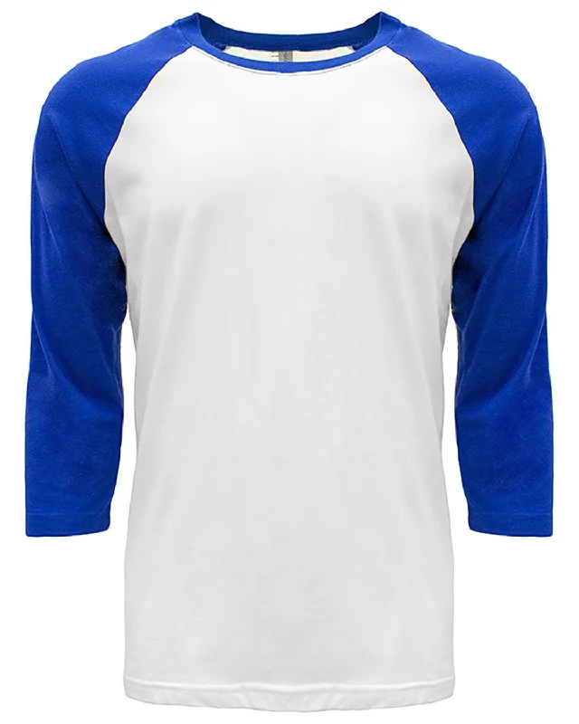 Next Level Unisex CVC 3/4 Sleeve Raglan Baseball T-Shirt | Royal/ White