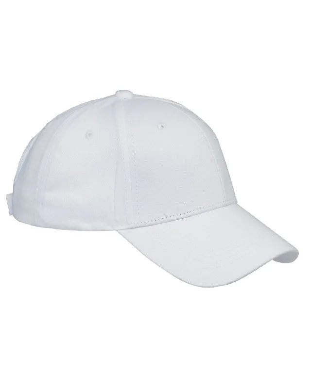 Big Accessories 6-Panel Structured Twill Cap | White