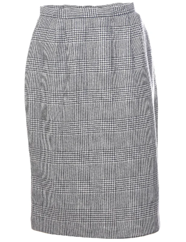 Dogtooth Pencil Skirt - M