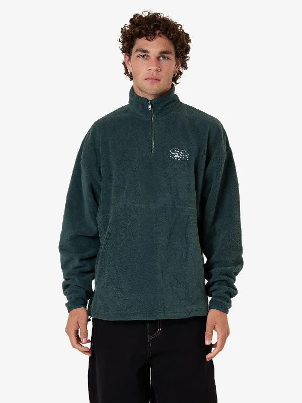 Warped Delusions Quarter Zip Polar Fleece - Dark Jade