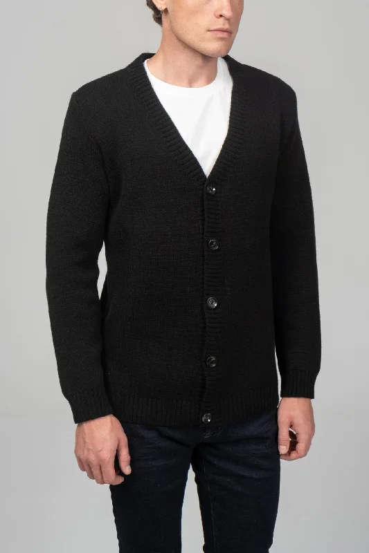 Soft Button Down Cardigan - Black