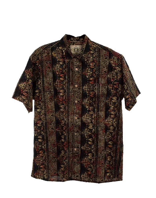 Scully Mens Special Batik Black 100% Cotton S/S Shirt