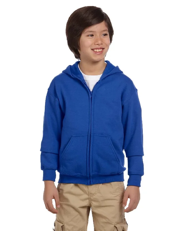 Gildan Youth Heavy Blend 50/50 Full-Zip Hooded Sweatshirt | Royal