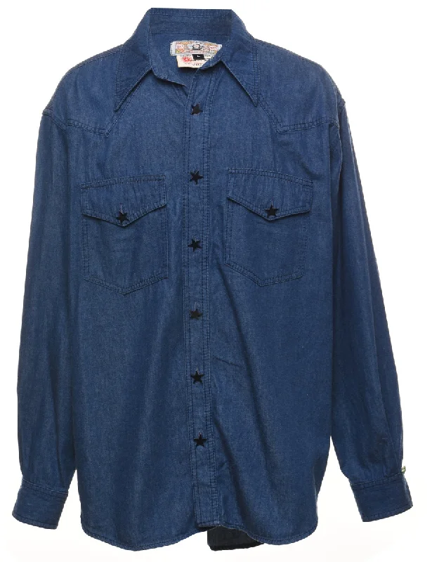 Dark Wash Denim Shirt - L