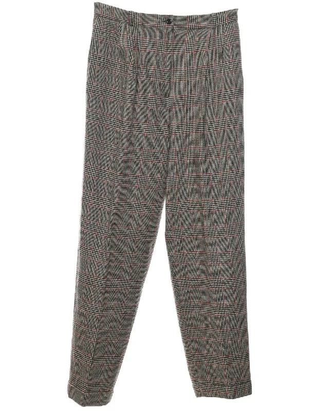 Dogtooth Check Tapered Trousers - W28 L28