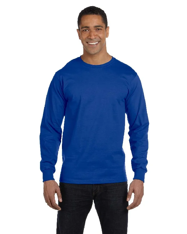 Hanes ComfortSoft Cotton Long Sleeve T-Shirt | Deep Royal