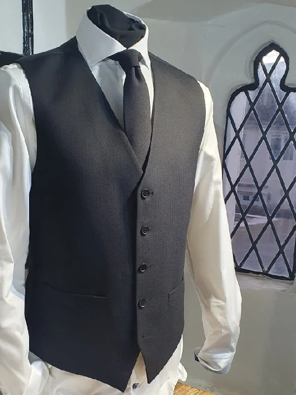 BLACK FREEMASON WAISTCOAT