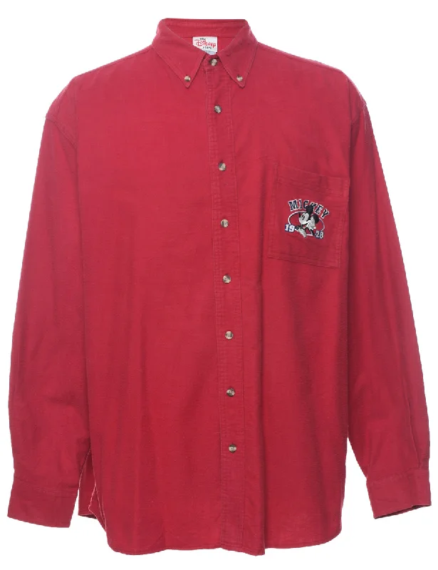 Disney Mickey Red Flannel Shirt - L