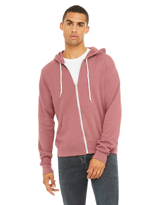 Bella+Canvas Unisex Poly-Cotton Fleece Full-Zip Hoodie | Mauve