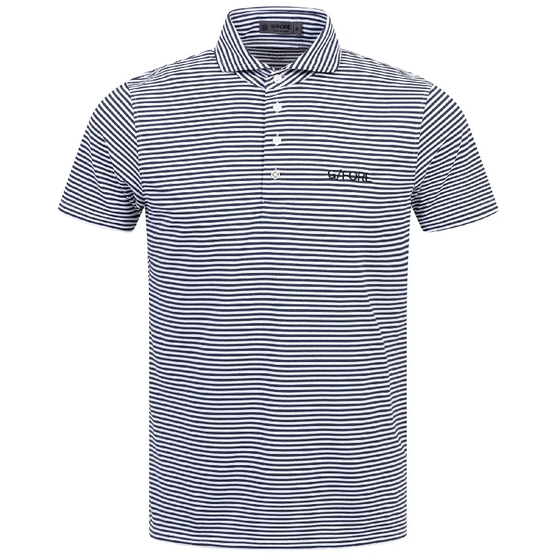 Feeder Stripe Tech Pique Embroidered Tailored Fit Polo Twilight - AW24