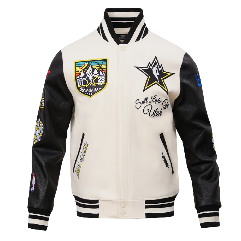 NBA ALL STAR 2023 RIB WOOL MEN'S VARSITY JACKET (EGGSHELL/ BLACK)