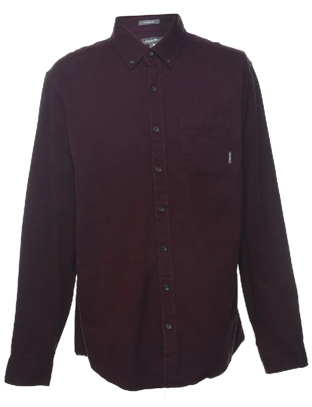 Eddie Bauer Plum Flannel Shirt - L