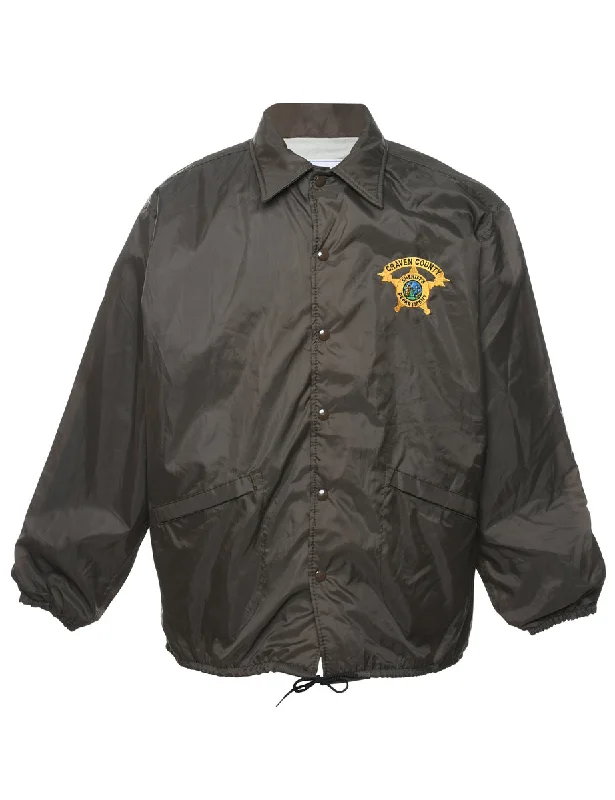 Dunbrooke Sheriff Design Dark Grey Embroidered Nylon Jacket - XL