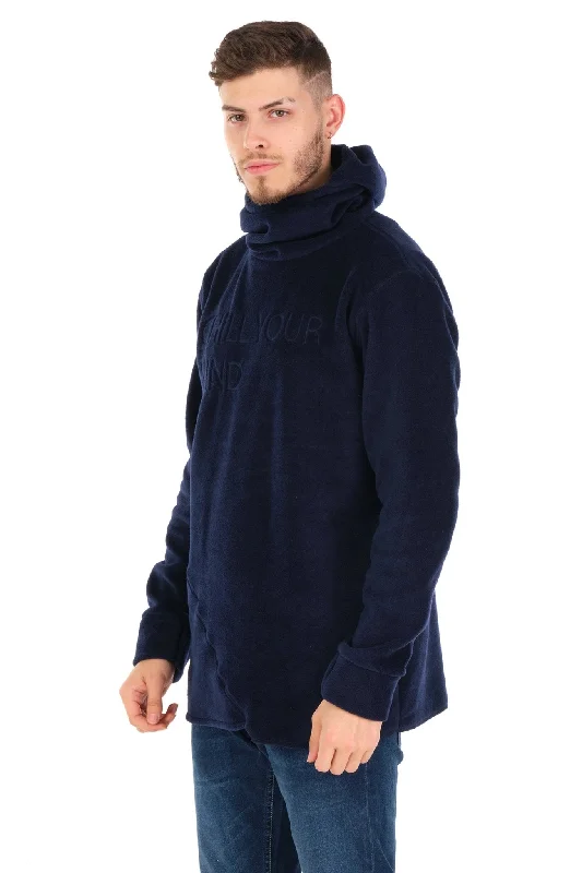 Chill Your Mind Masked Hoodie - Navy