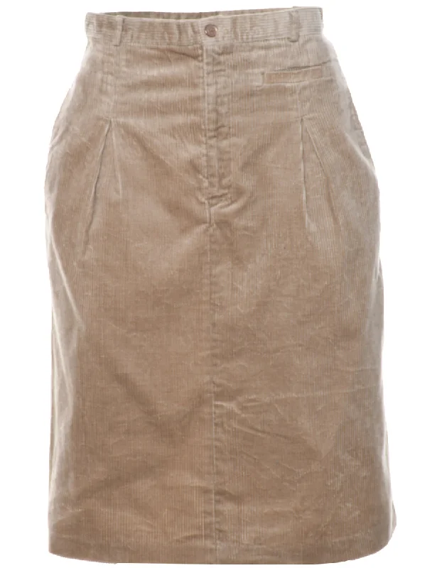 Corduroy Pencil Skirt - S