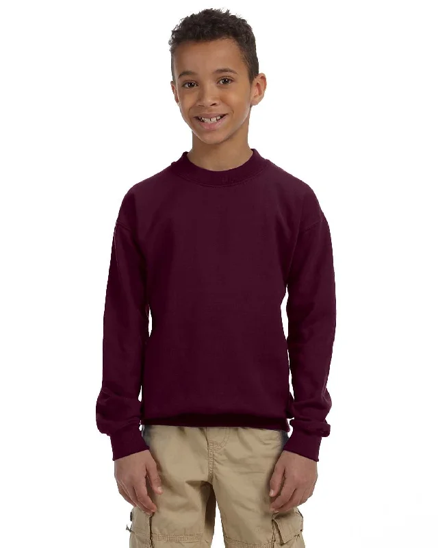 Gildan Youth 50/50 Crewneck Sweatshirt | Maroon