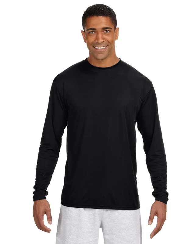 A4 Men's Cooling Performance Long Sleeve T-Shirt | Black