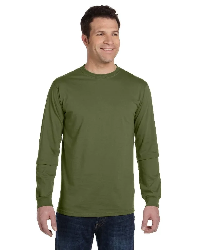 Econscious Mens 100% Organic Cotton Classic Long Sleeve T-Shirt | Olive