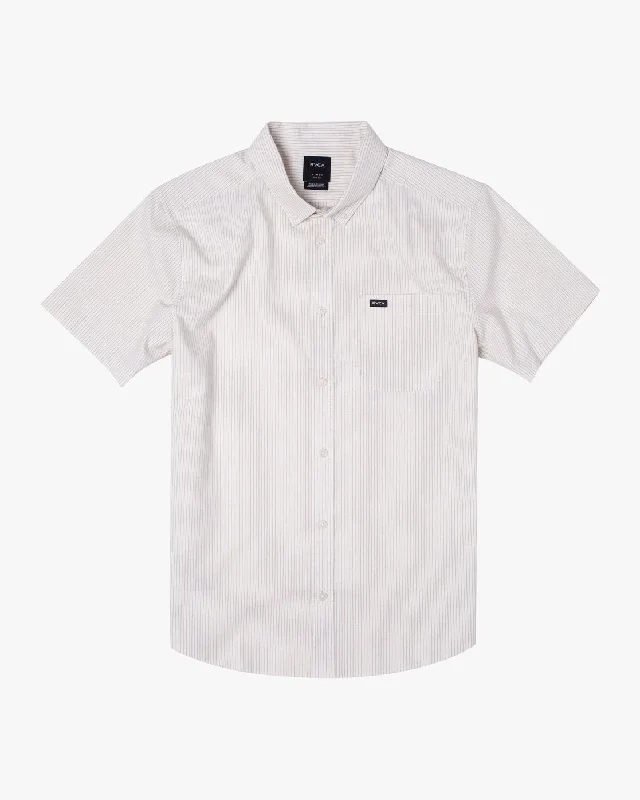 That'll Do Micro Stripe Short Sleeve Shirt - Natural