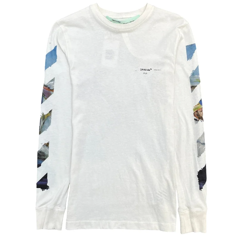 Men's Arrows Logo Long Sleeve T-Shirt White Size XXS