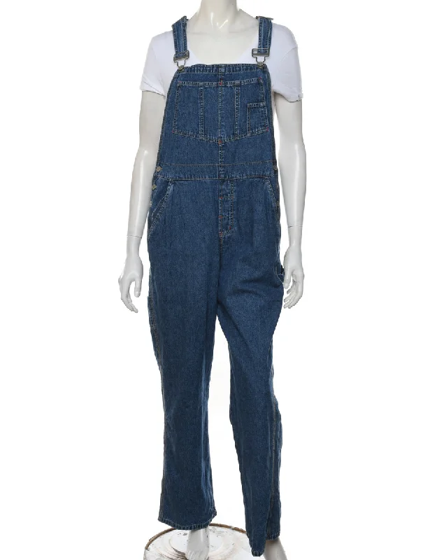 Dark Wash Pinafore Dungarees - W36 L28