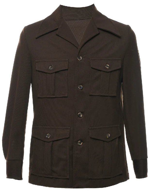 Dark Brown Classic Safari Jacket - M