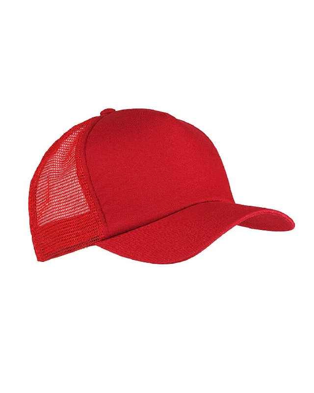 Big Accessories Twill Trucker Cap | Red