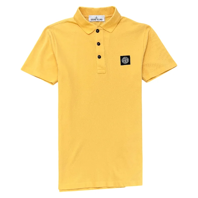 Men's Applique Logo Polo Shirt Yellow Size S