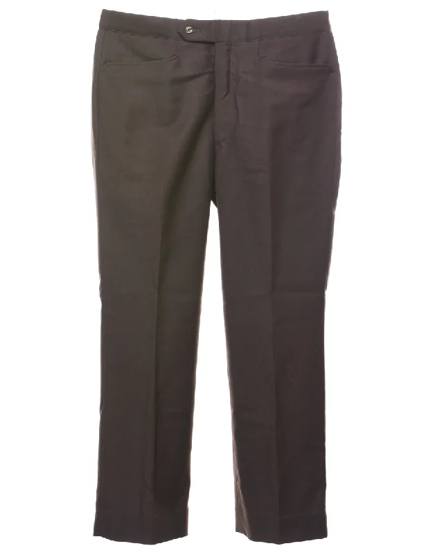 Dark Brown Suit Trousers - W35 L29