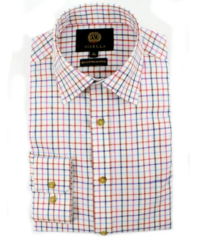 VIYELLA Medium Tattersall Shirt WINE MULTI