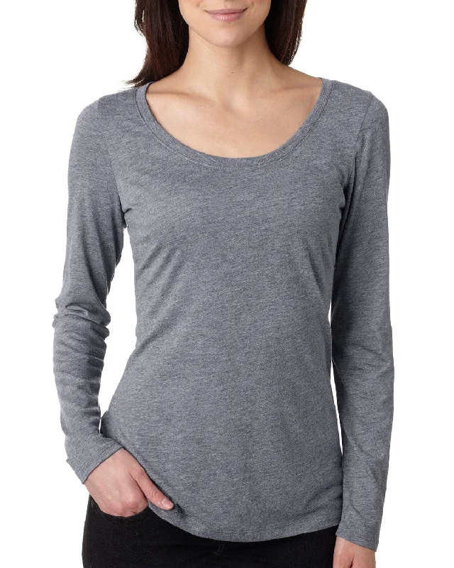 Next Level Ladies Triblend Long Sleeve Scoop Tee | Premium Heather