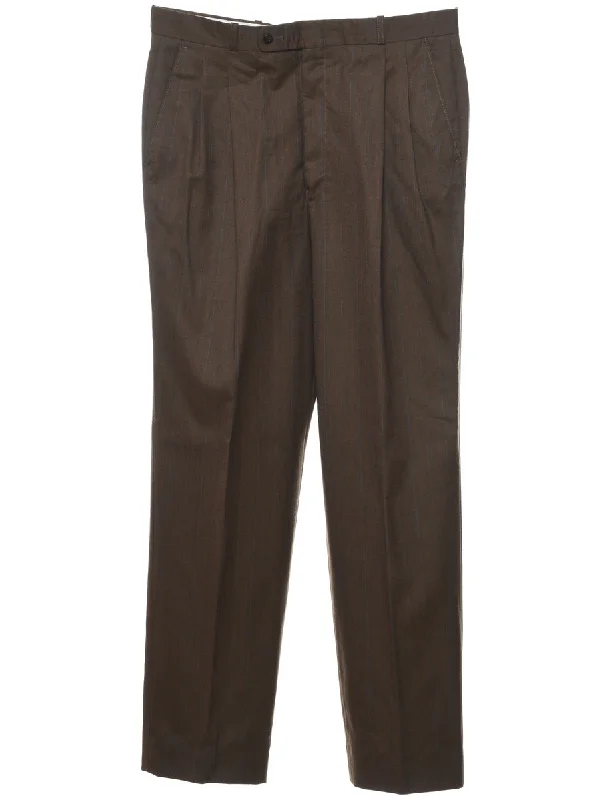 Dark Brown Tapered Trousers - W34 L32