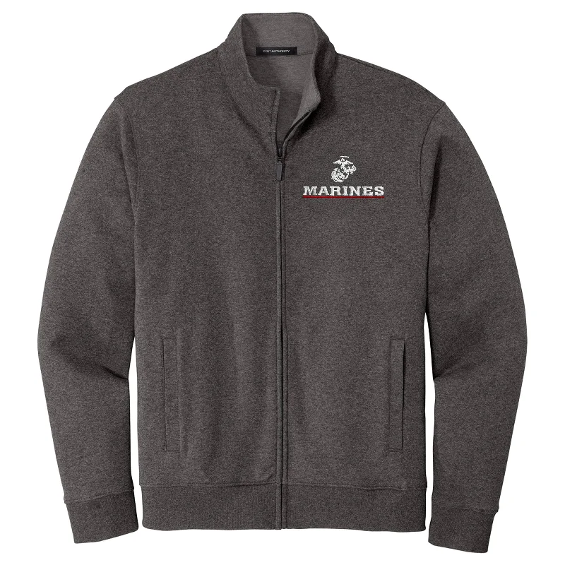 Marines Red Line Embroidered Heather Full-Zip Jacket