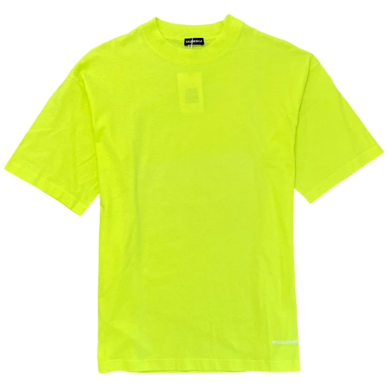 Men's Oversized Embroidery Logo T-Shirt Yellow Size XS