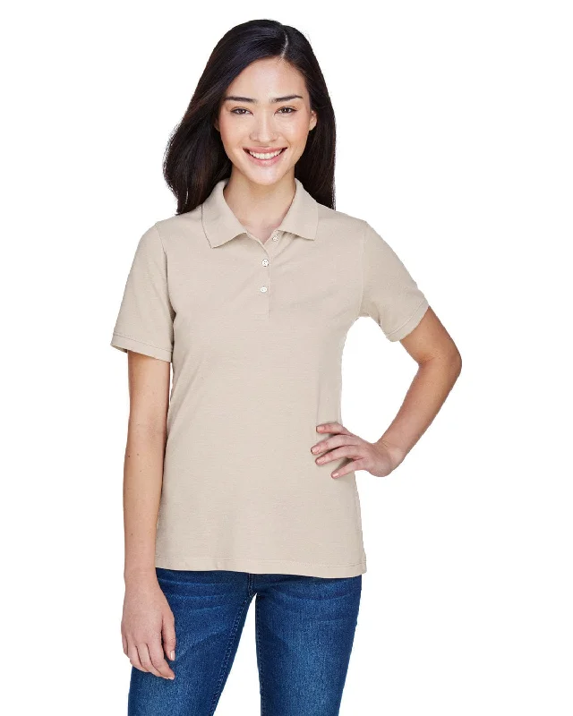 Harriton Ladies Easy Blend Polo Shirt | Stone