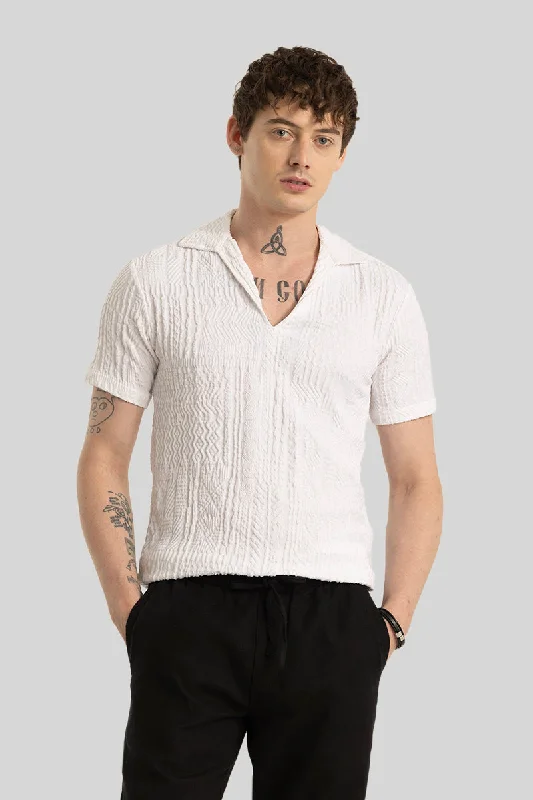 Jelle Off White Geometric Polo T-Shirt