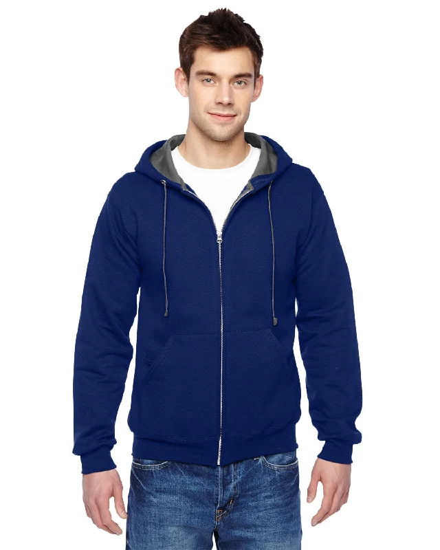 Fruit of the Loom Sofspun Full-Zip Hooded Sweatshirt | Admiral Blue