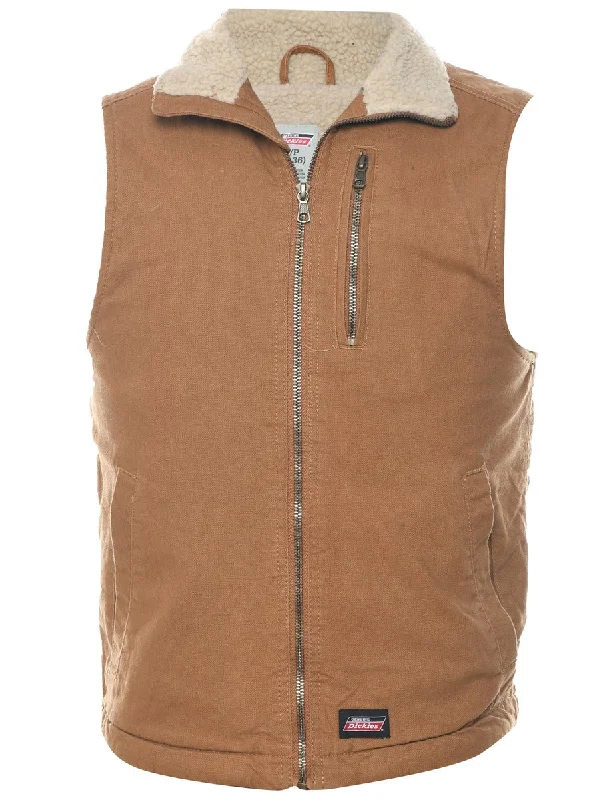 Dickies Brown Sleeveless Workwear Jacket - S